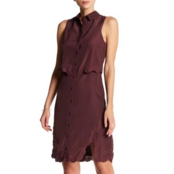 NWT Parker Vine Cordovan Embroidered Dress Size Medium - Picture 1 of 9